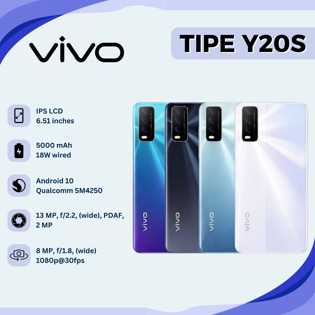 HP VIVO Y20s 8/256GB Smartphone Fullset Garansi 12 Bulan