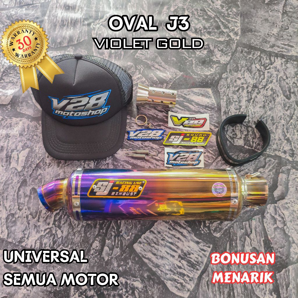 Knalpot SJ88 SILINCER type OVAL IDOLA J2 / J3 Blue Violet Silinser Original SJ-88 Racing Exhaust Sli