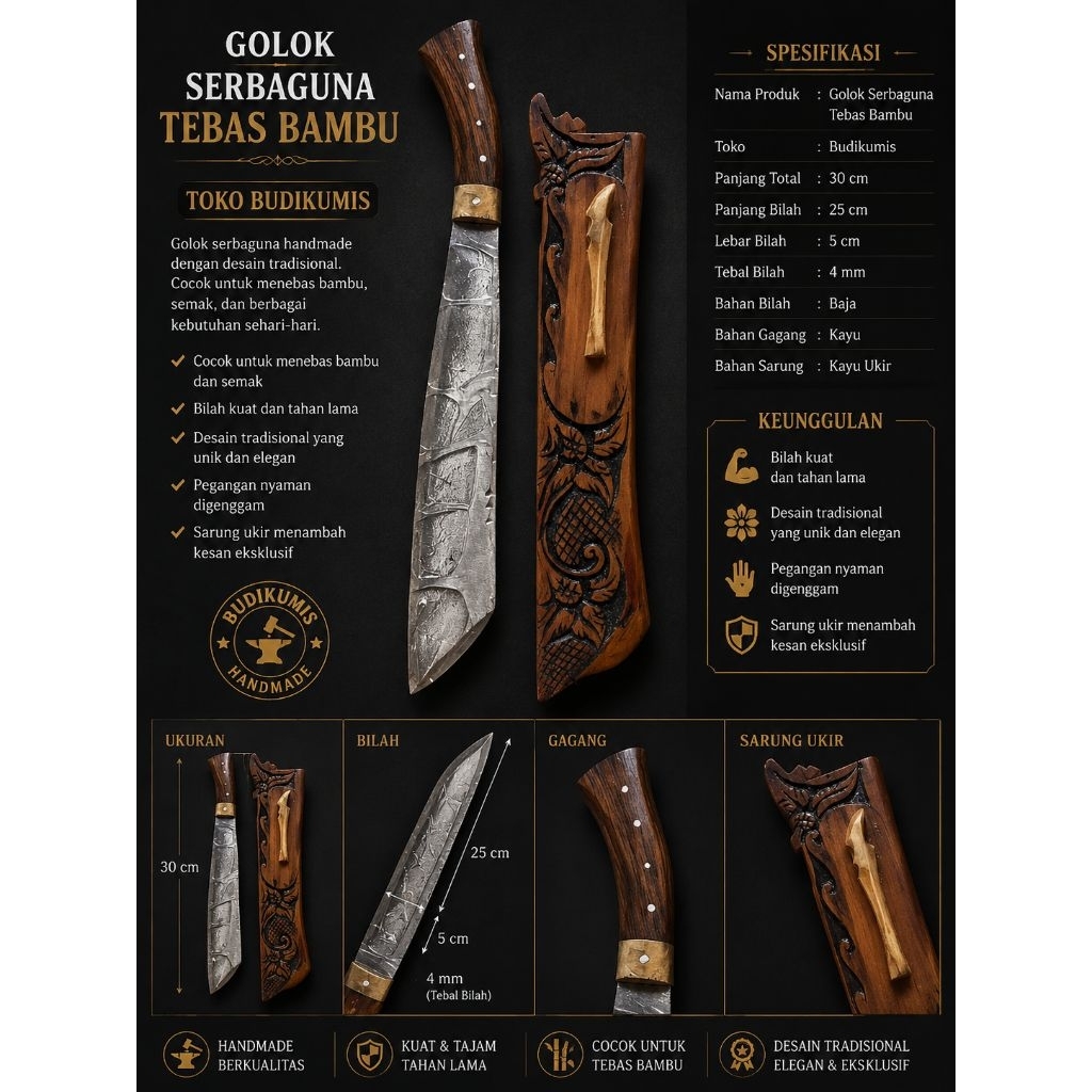 golok patimura ukir cocok untuk berkebun