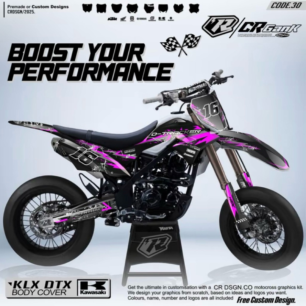 (COD) DECAL DTRACKER 150 stiker dekal klx dtracker full body custom decal klx tracker hologram decal