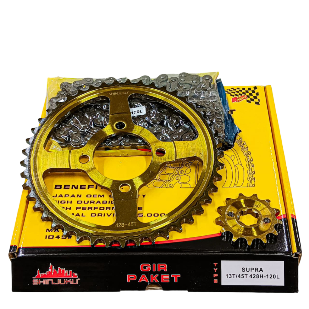 [12T/13T-45T] GEAR / GIR SET PAKET SEPUH 12T 13T 45T SUPRA X 100 / FIT LAMA OLD - GRAND IMPRESSA -