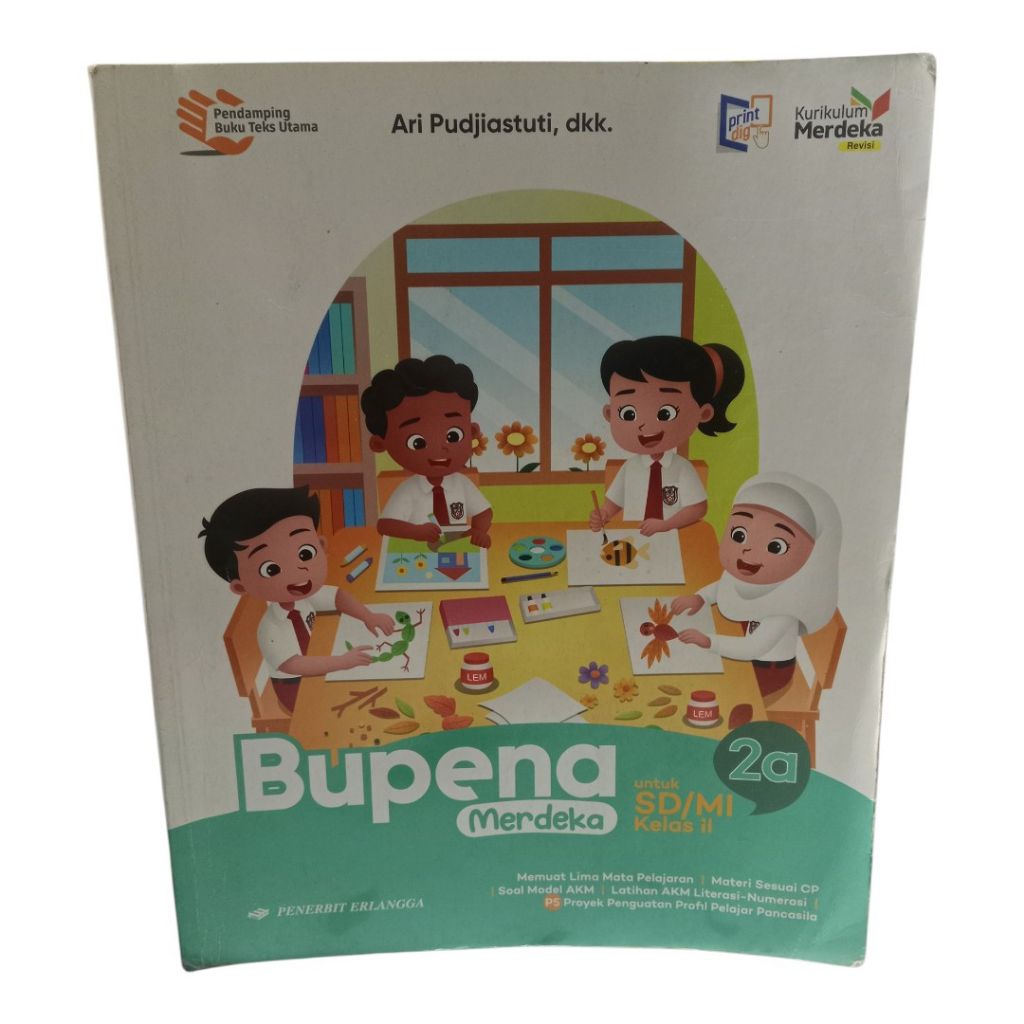 Buku bekas Bupena Merdeka Sd Kelas II / 2a Erlangga.