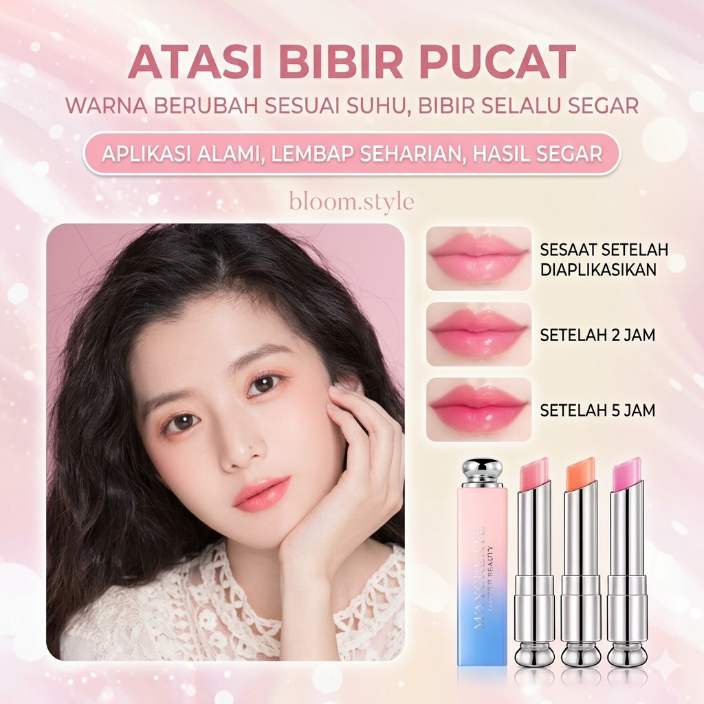 Lipbalm Maycreate Original Color Changing Lipstick Korea Pelembab Bibir Moisturizing Lip Balm Beruba