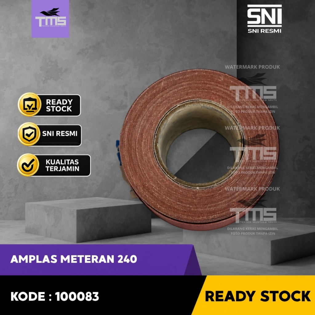 AMPLAS METERAN NO.240 / AMPLAS ROLL 240 GRIT UNTUK FINISHING HALUS KAYU BESI SNI PER METER