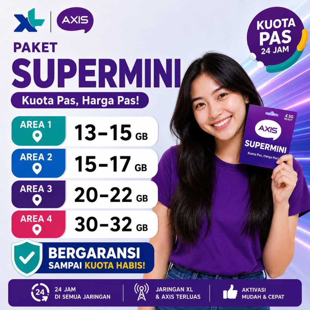 PAKET DATA INTERNET XL/AXIS/LIVE ON FULL 24 JAM HEMAT
