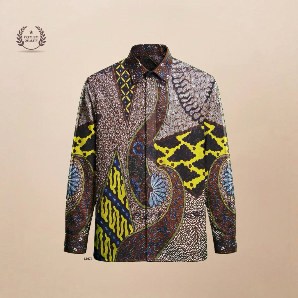 KAIN BATIK TULIS KATUN TANAHAN POLA KEMEJA-H8F3N9