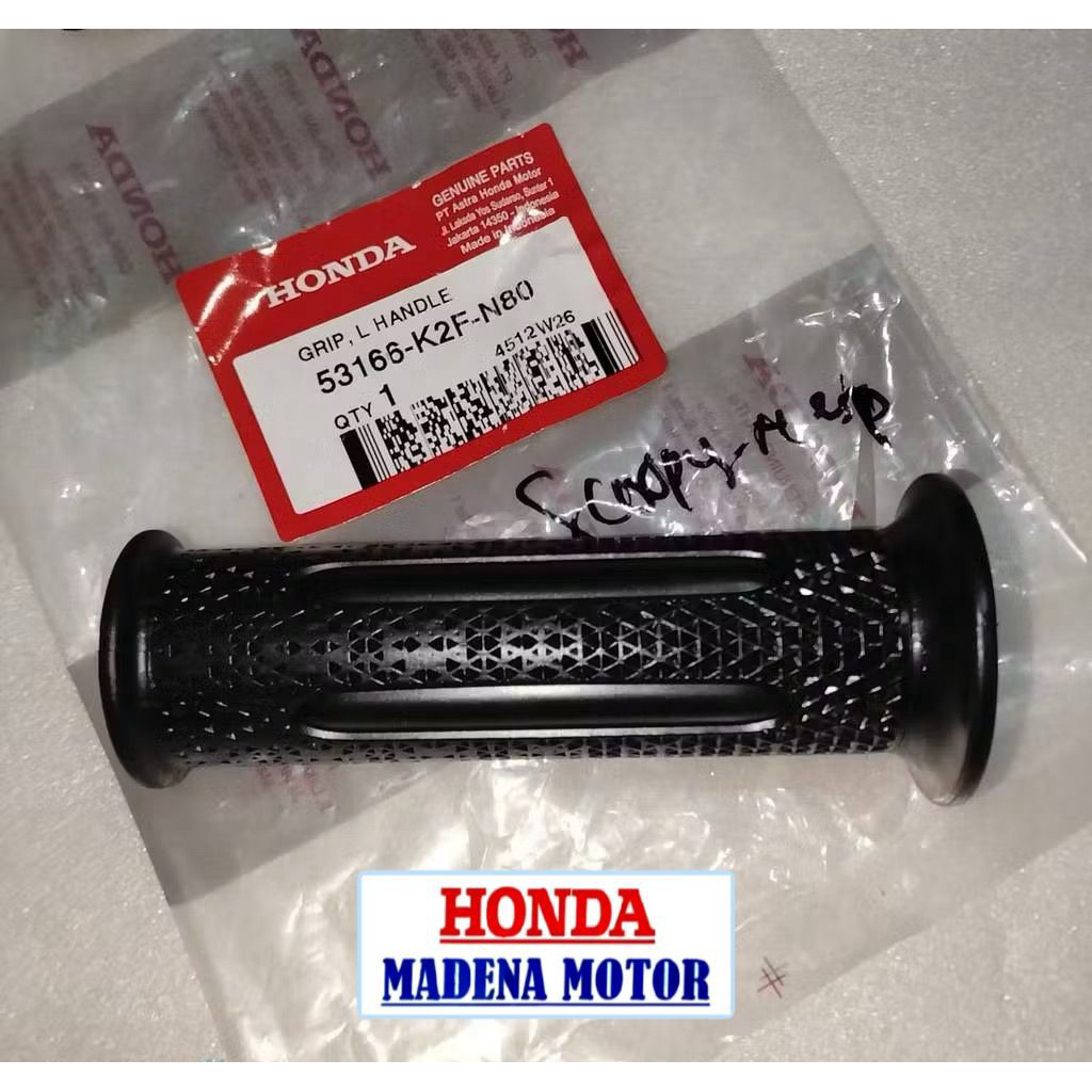 Hand Grip Kiri Hitam Honda Scoopy K2F ORIGINAL 53166K2FN80