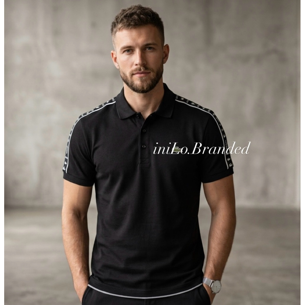 iniLo.Branded~Baju kerah kaos polo shirt LCT/logo buaya 3D List motif bahan adem size M L Xl