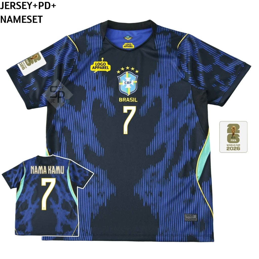 Jersey Brazil Away World Cup 2026 - Jersey Brazil Piala Dunia Grade Original