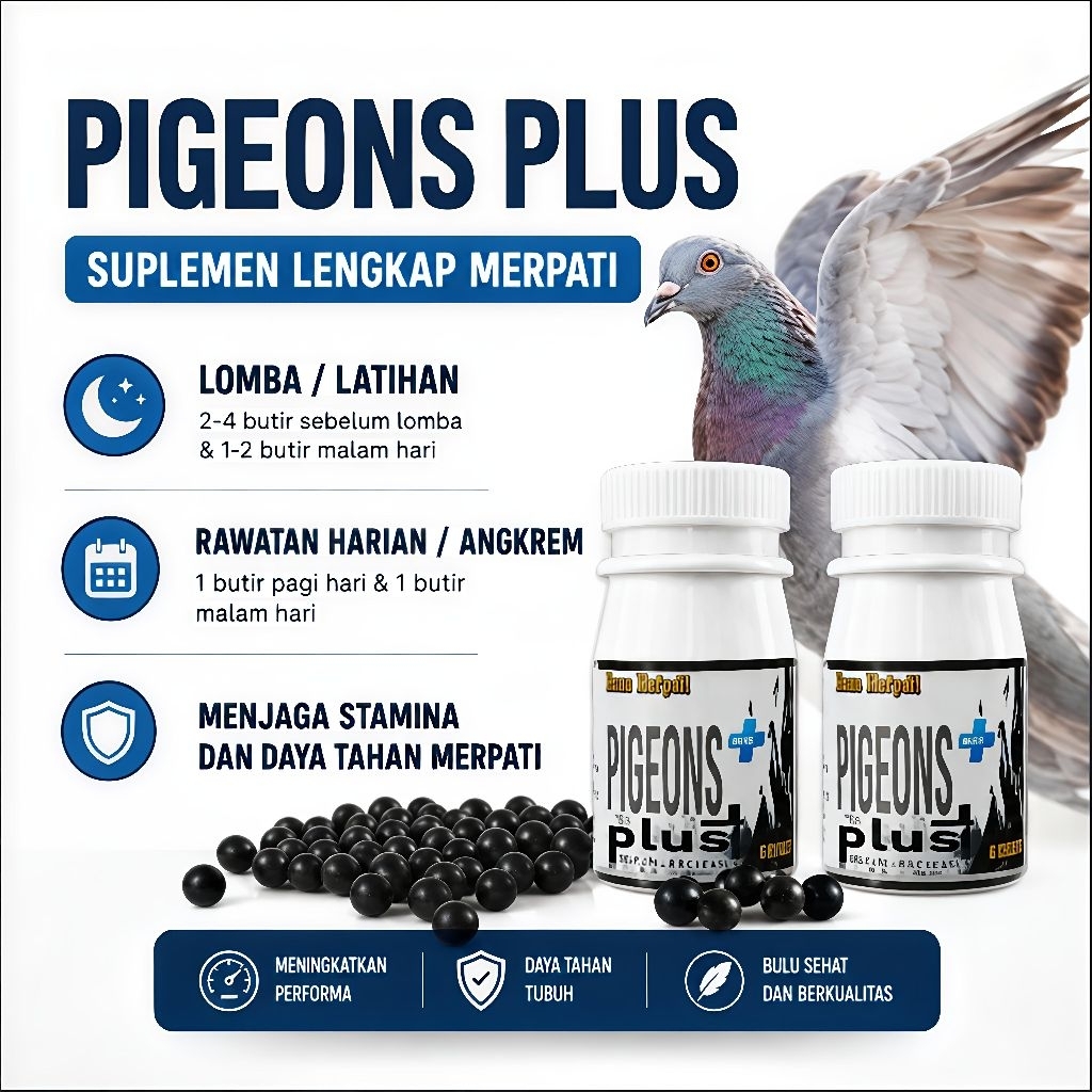 JAMU MERPATI LOMBA PIGEON PLUS isi 100 Butir jamu penambah stamina tenaga cc naik 3x lipat jamu EXTR