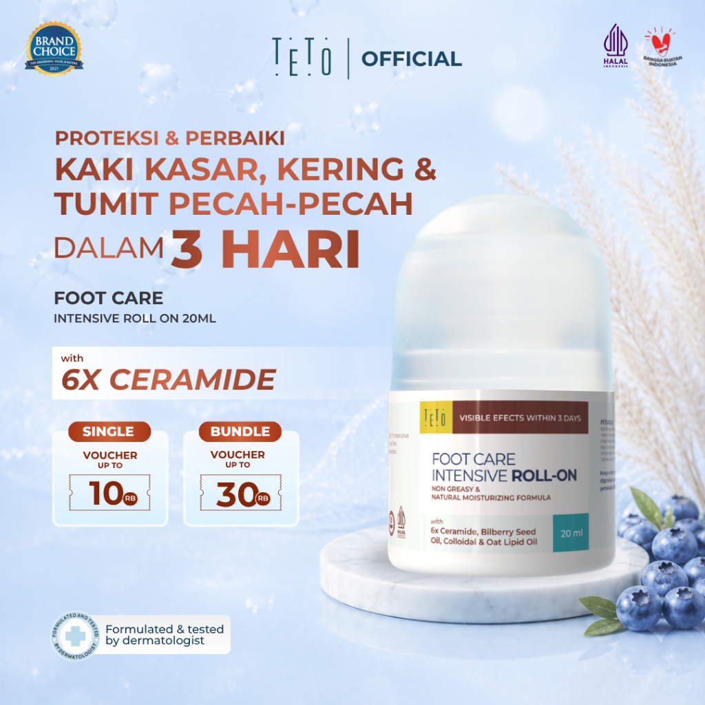 [SPESIAL BUNDLE] TETO Foot Care Intensive Roll On 20ml | untuk Tumit Pecah - Pecah, Kaki Kasar dan K