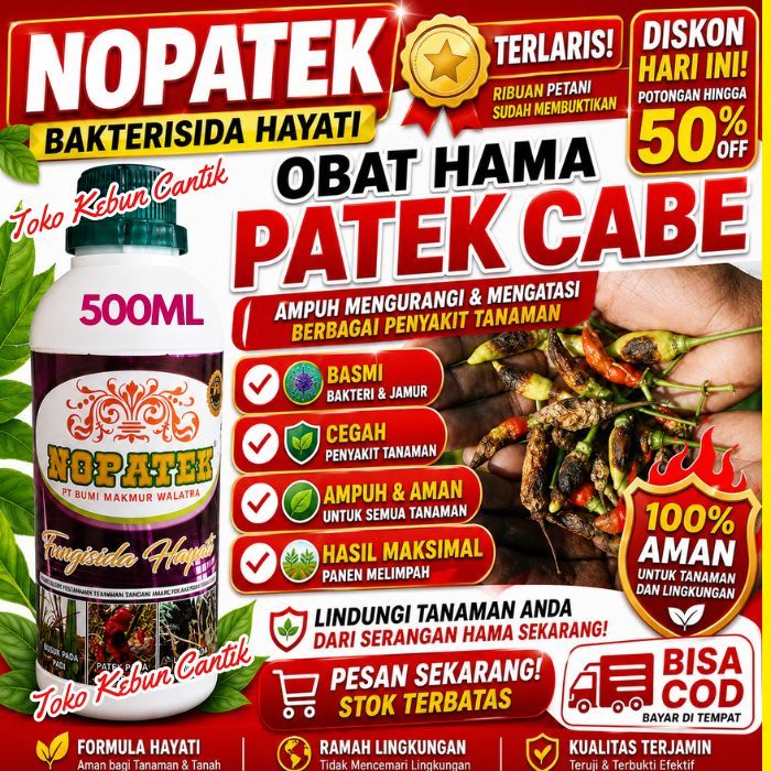 NOPATEK 500ml Pestisida Hayati Organik | Fungisida Organik | Obat Patek Cabai | Obat Penyakit Tanama
