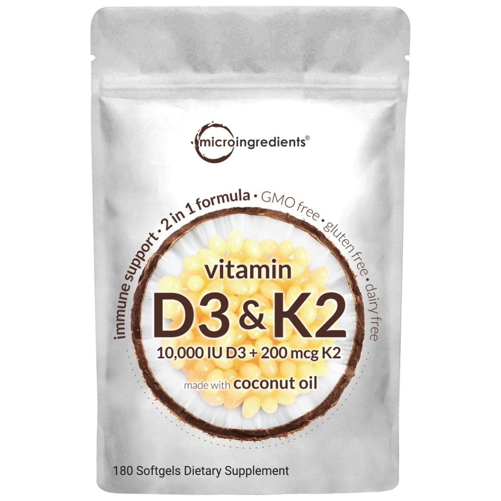 Vitamin D3 10.000 IU Dan K2 200mcg Asli isi 180 Original Usa