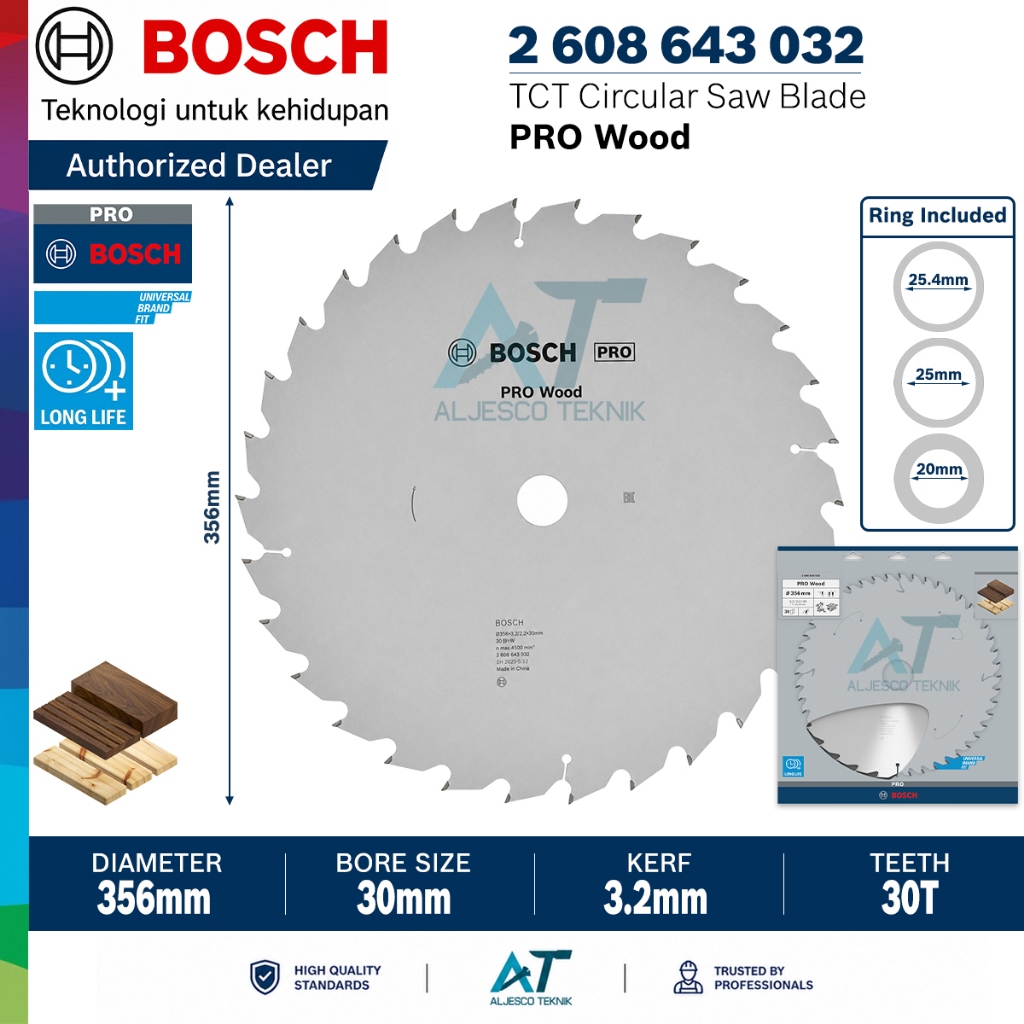 BOSCH MATA GERGAJI KAYU 14 INCH 30T CIRCULAR SAW BLADE