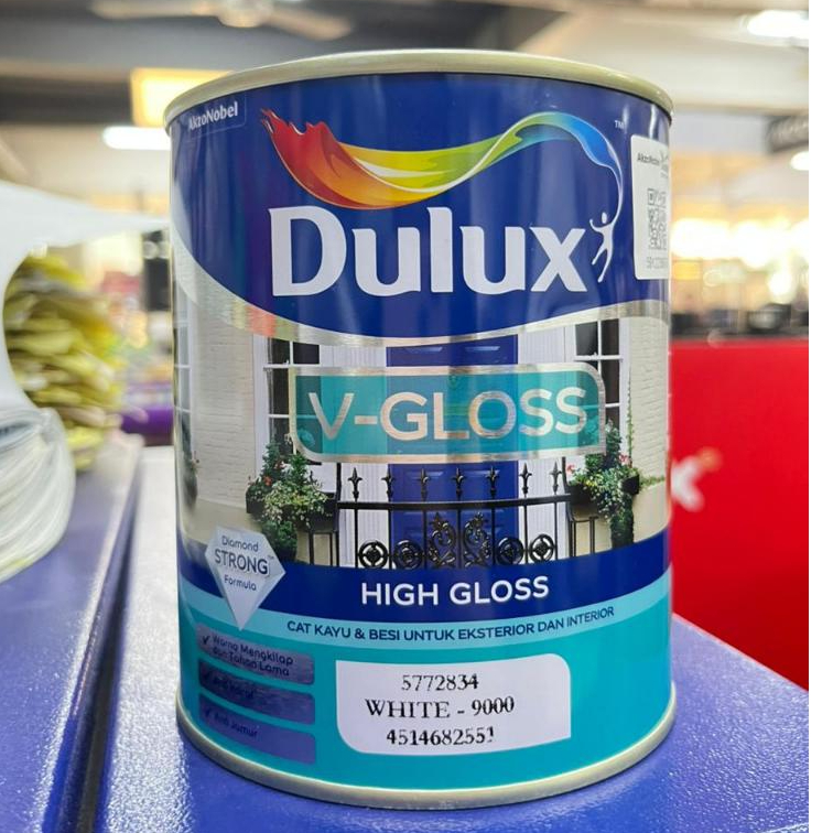 DULUX V-GLOSS HI-GLOSS WHITE 1L