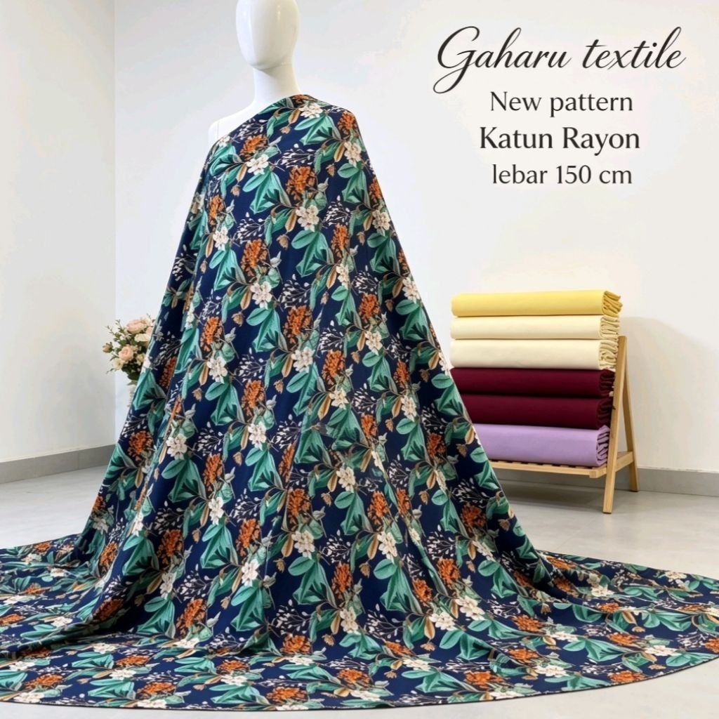 new bahan katun rayon viscose premium - rayon motif - rayon meteran (CTK)