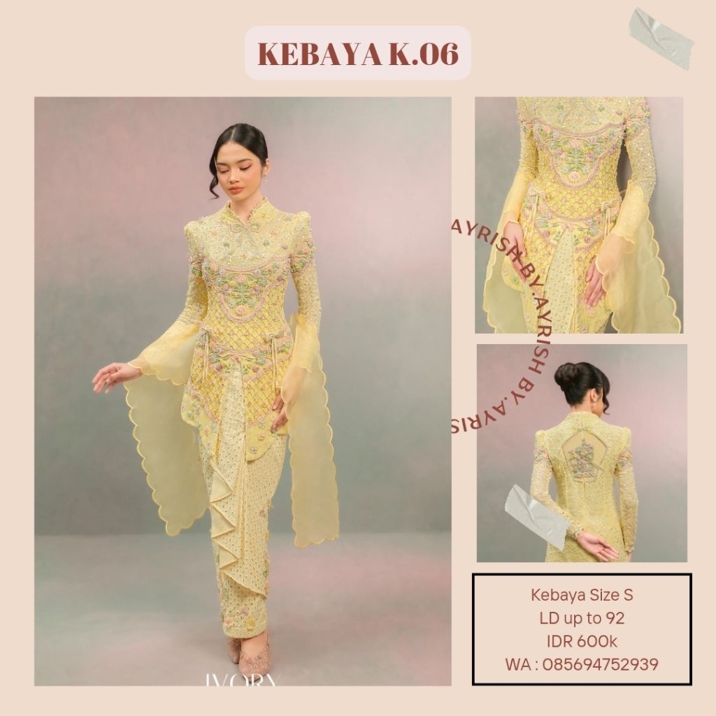 Ivory Studio rtw butter yellow kebaya  sewa / rent