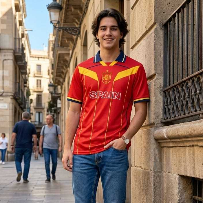 JERSEY FANTASY SPANYOL / JERSEY VINTAGE / JERSEY RETRO / SPAIN CASUAL