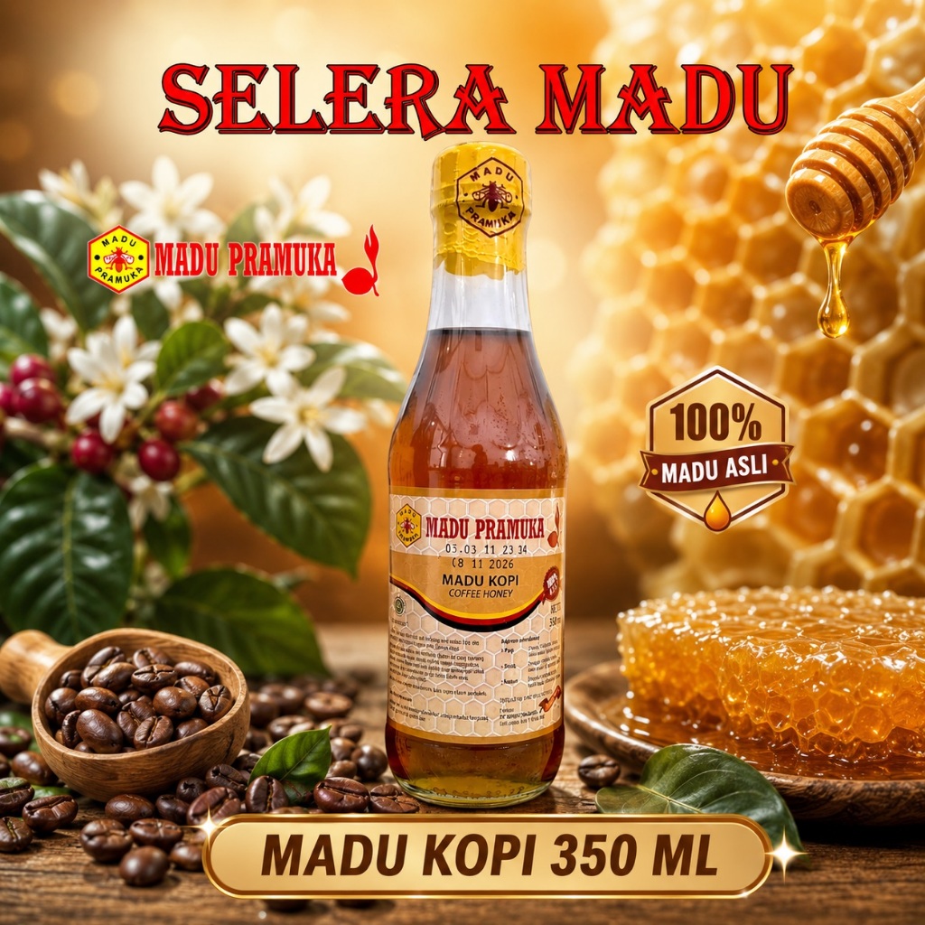 MADU KOPI MADU PRAMUKA 350 ML (MADU ASLI)
