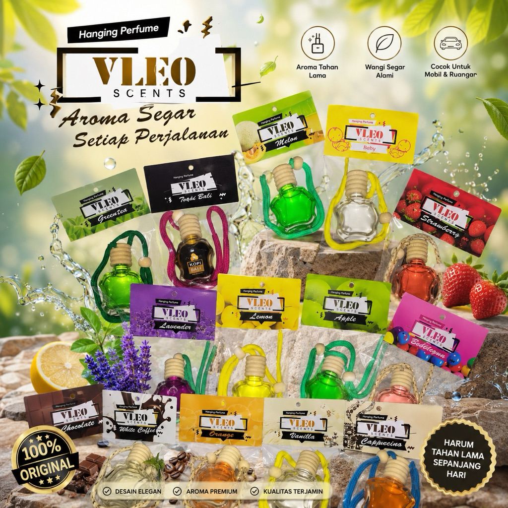 Vleo scent pewangi Parfum mobil dan ruangan botol apel gantung
