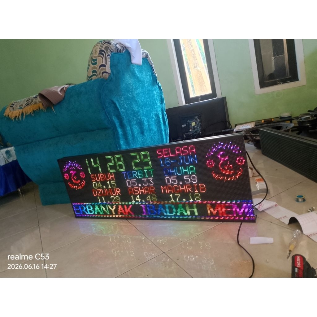 jam masjid auto Tartil 100*40cm