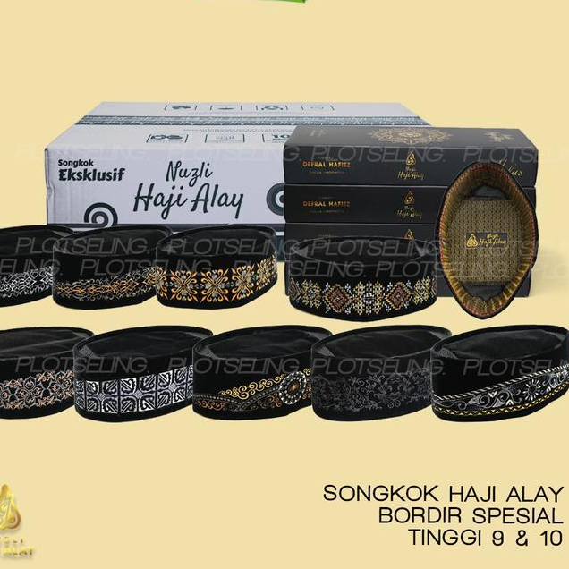 New Peci Kopiah Songkok Bordir Premium Haji Alay Bordir Spesial Hitam Ac Motif Batik Nusantara