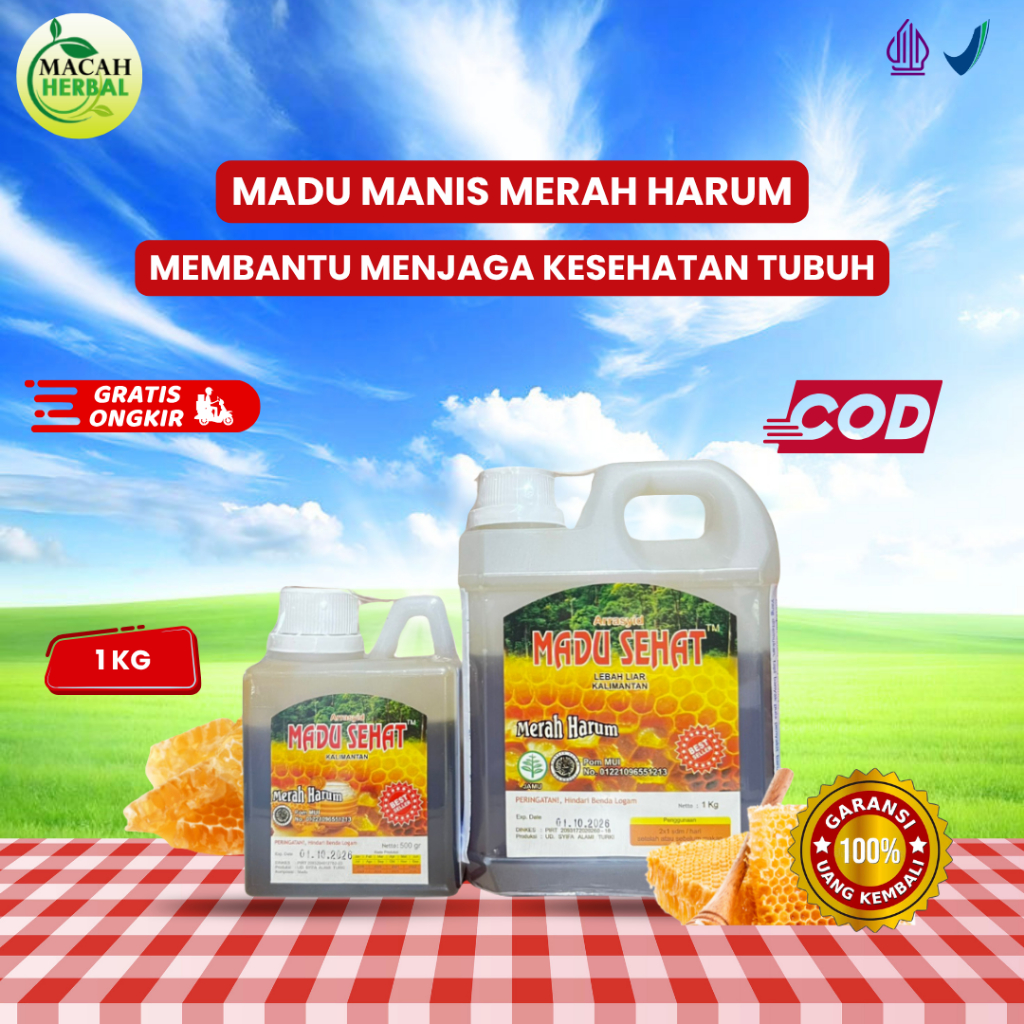 MACAH HERBAL - MADU SEHAT MERAH HARUM ARRASYID KALIMANTAN UNTUK DIABETES BATUK DAN KOLESTROL