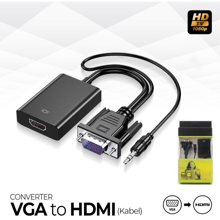Converter VGA To HDMI With Audio | Converter Adapter VGA to HDTV | Kabel Converter VGA to HDMI with 