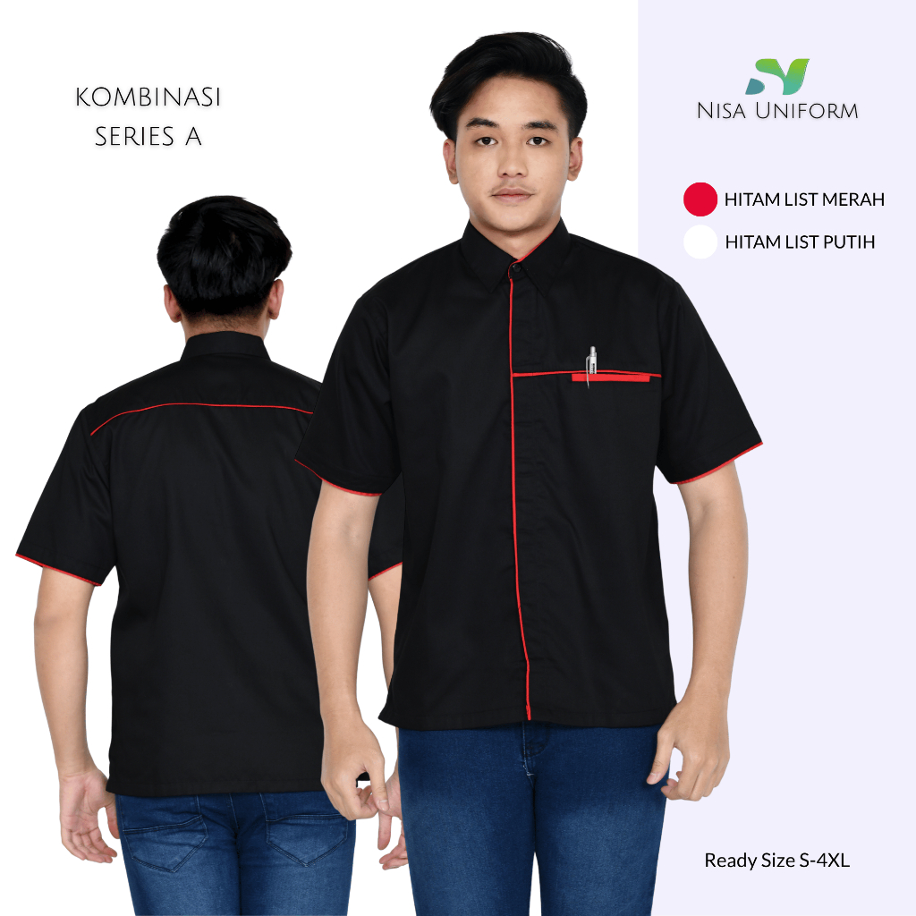 Baju Kerja Pria Lengan Pendek/Seragam Kerja Lapangan/Baju Pria Lengan Pendek/Seragam Custom Bordir