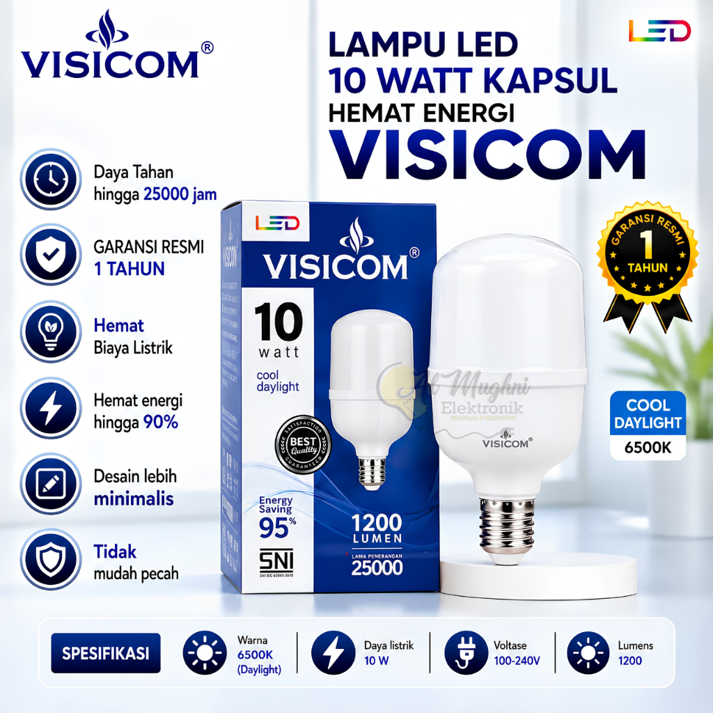 LAMPU LED VISICOM 10 W/ LAMPU LED HEMAT ENERGI VISICOM 10 W/ LED KAPSUL VISICOM 10 WATT
