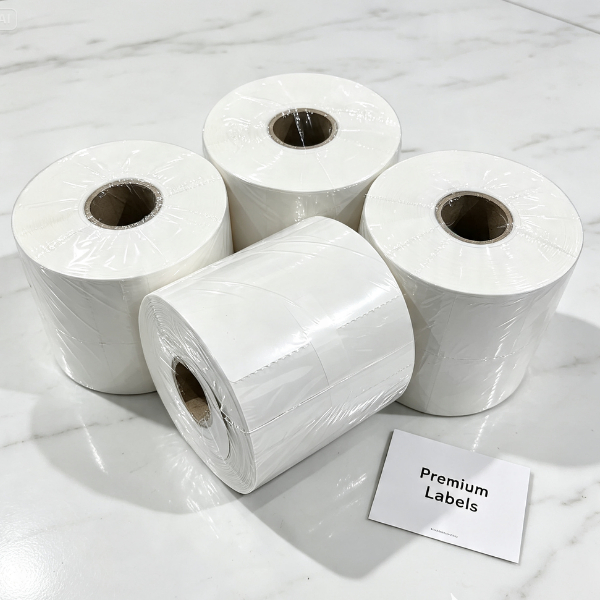 Kertas Thermal Label Barcode Resi AWB 100x150mm 1 Roll 500 Label untuk Printer Thermal