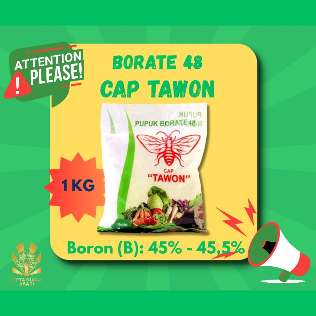 Pupuk BORATE 48 CAP TAWON, 1 Kg
