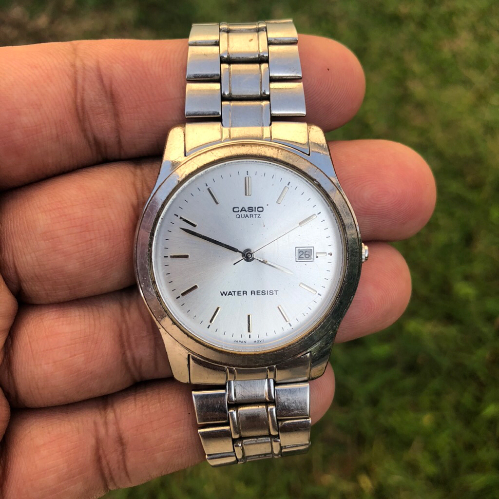 [PRELOVED] Jam Tangan Pria CASIO MTP-1130 Original - Classic Dress Watch Rantai Stainless - Japan Mo