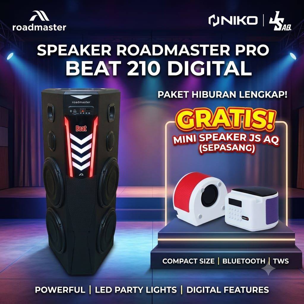 SPEAKER AKTIF ROADMASTER PRO BEAT 210 DIGITAL SERIES Free mini speaker js aq