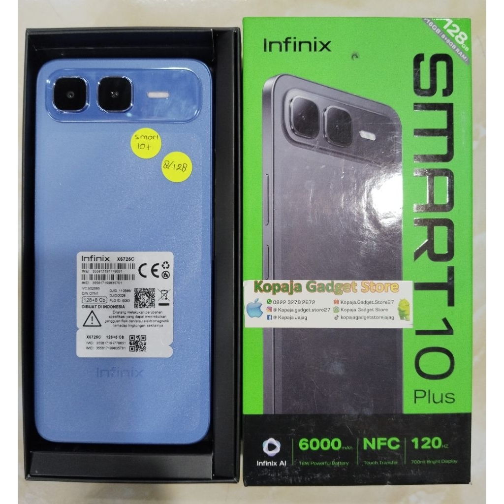 Infinix Smart 10plus 8/128 second fullset