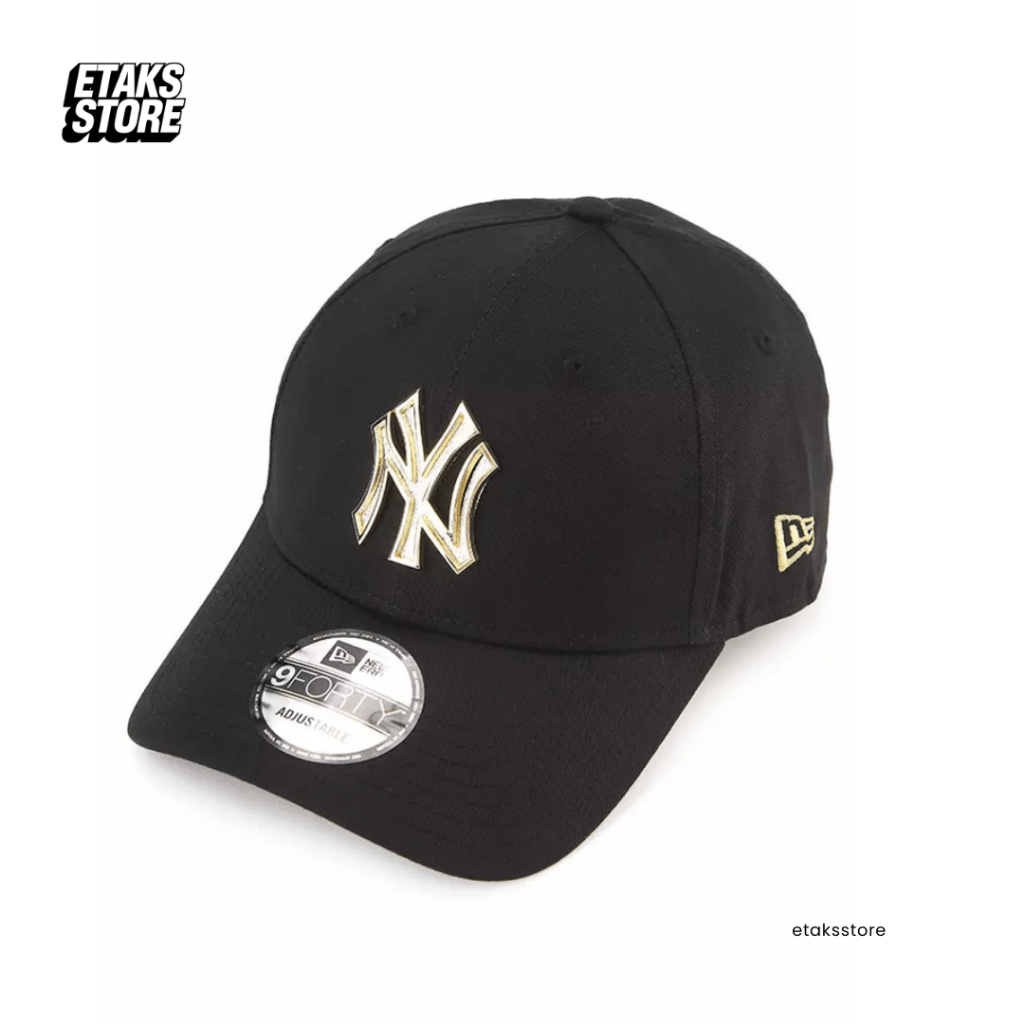 Topi New Era 940 NY Yankees P2 Metal Badge | Baseball Hat Cap | Curved Snapback Strapback Trucker | 