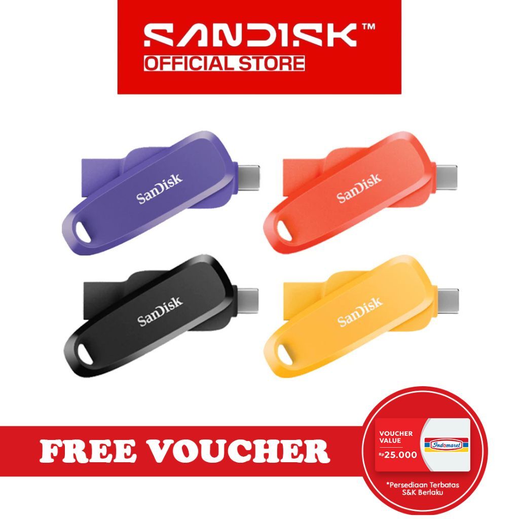 Flashdisk OTG Type C 32GB 64GB 128GB 256GB SDDDC6 SANDISK for Android  - Garansi 5 Tahun