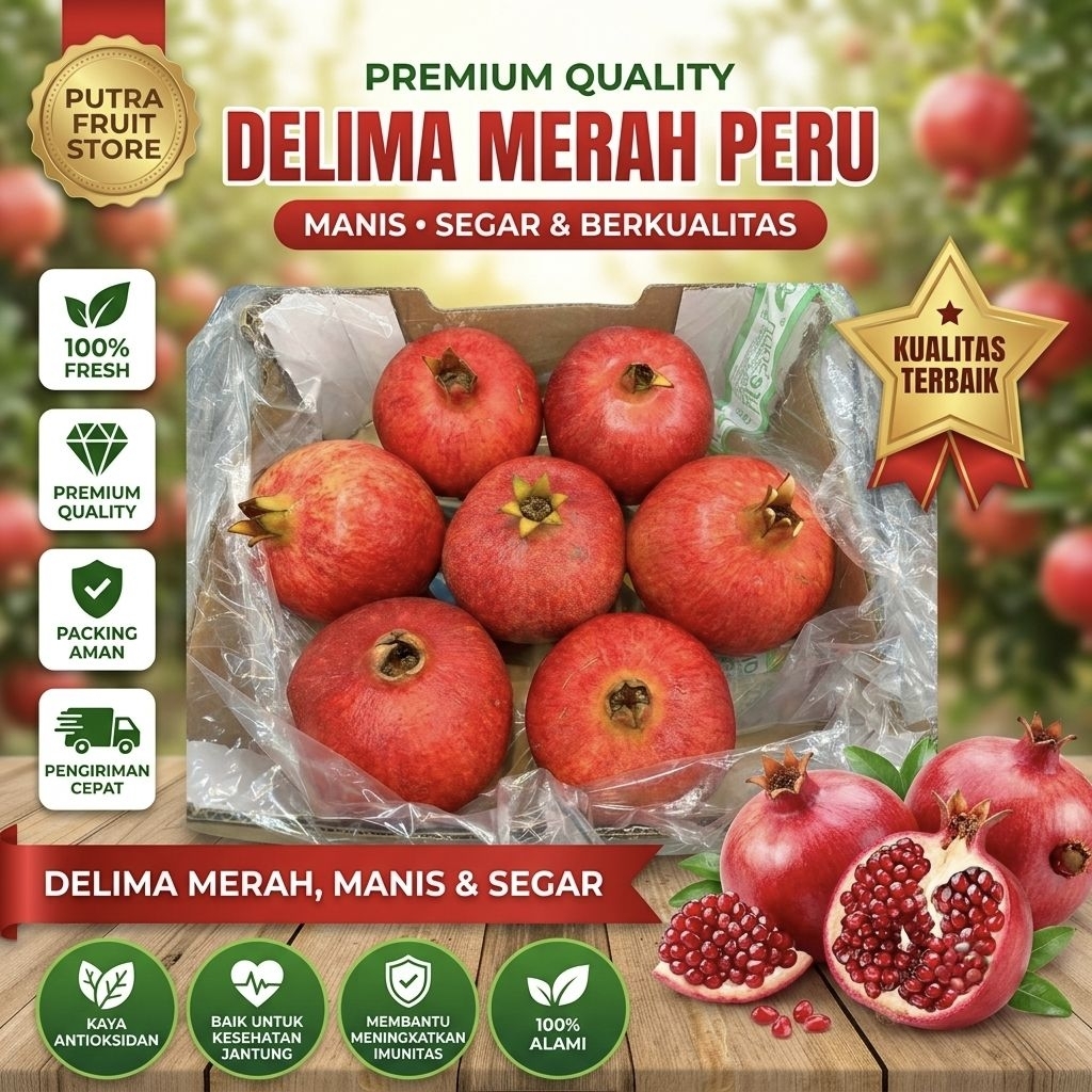 Delima Merah Peru manis segar fresh premium 1kg