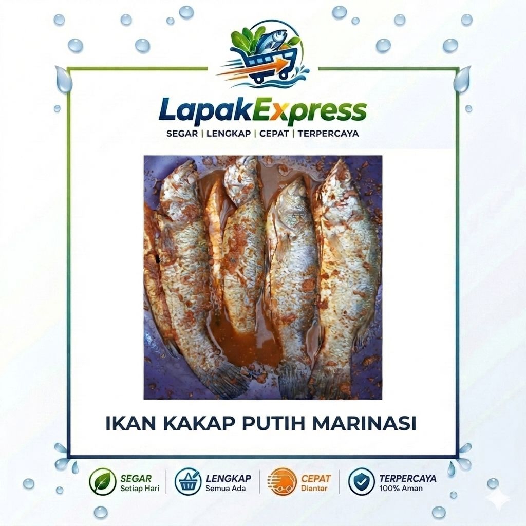 Ikan Kakap Putih Marinasi Segar 500gr Bumbu Rempah Alami Siap Goreng / Bakar - Barramundi Marinated 