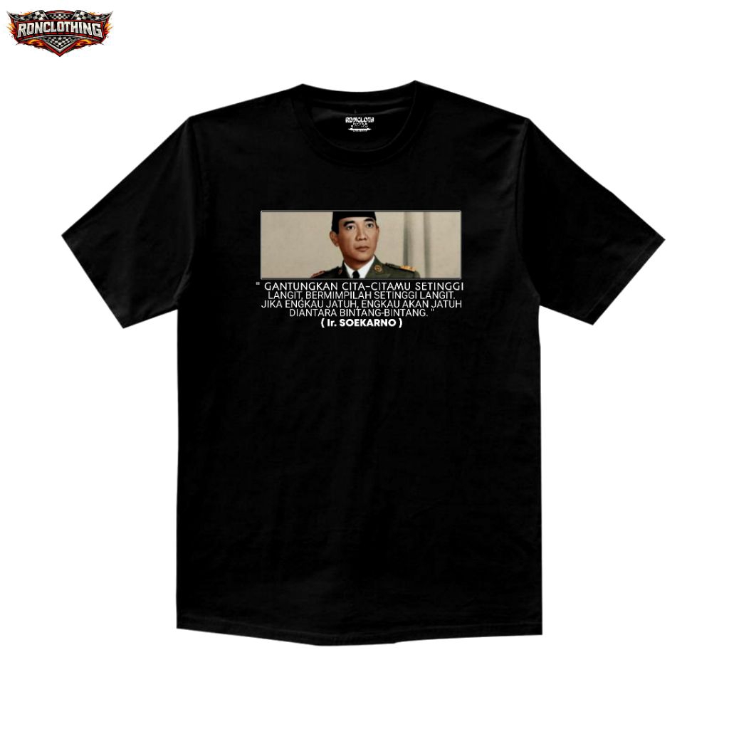 RDNCLOTHING Kaos distro motif ir.Soekarno baju unisex pria/wanita kaos original