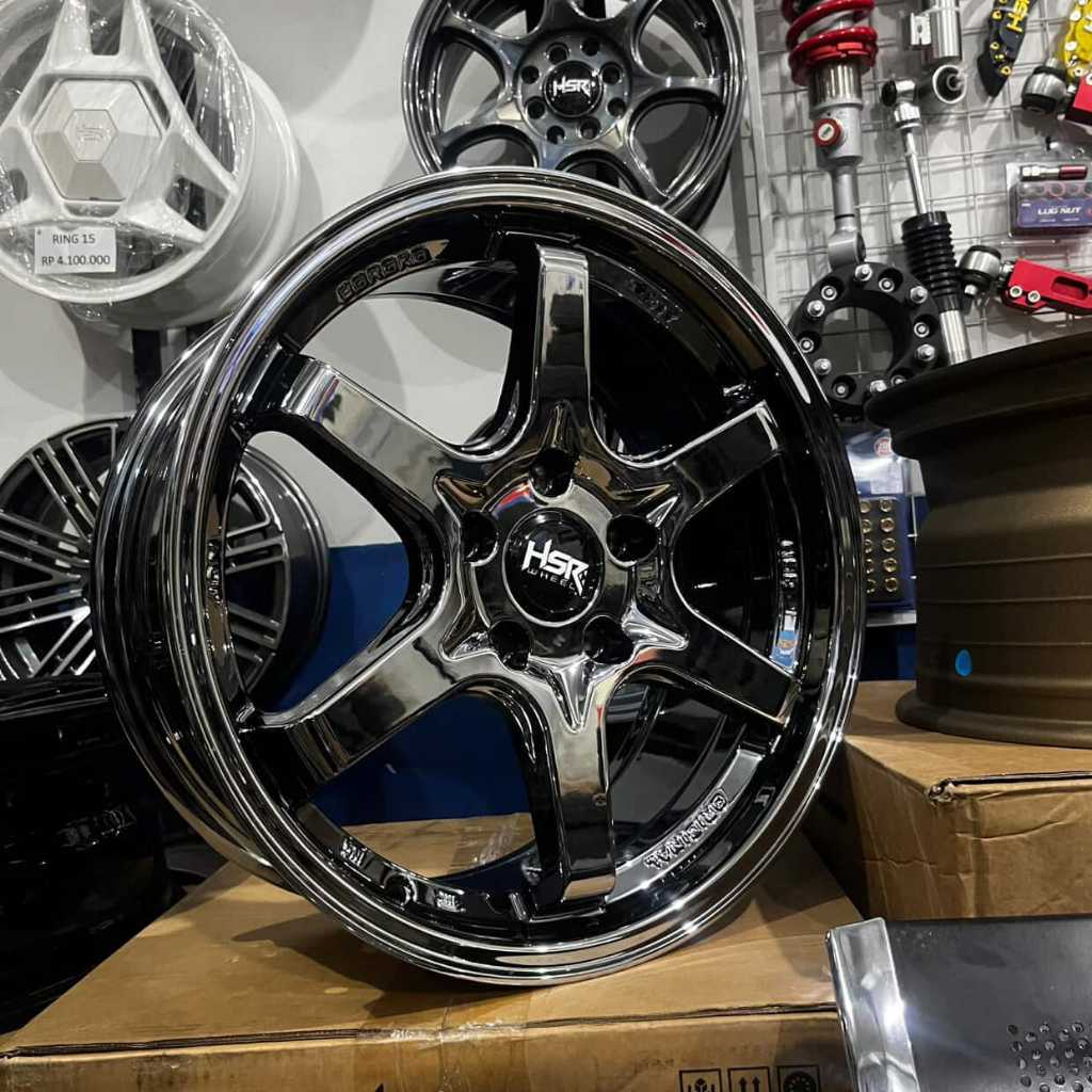 PELAK MOBIL RACING TE37 BLACK CHROME COCOK INNOVA RUSH TERIOS XPANDER