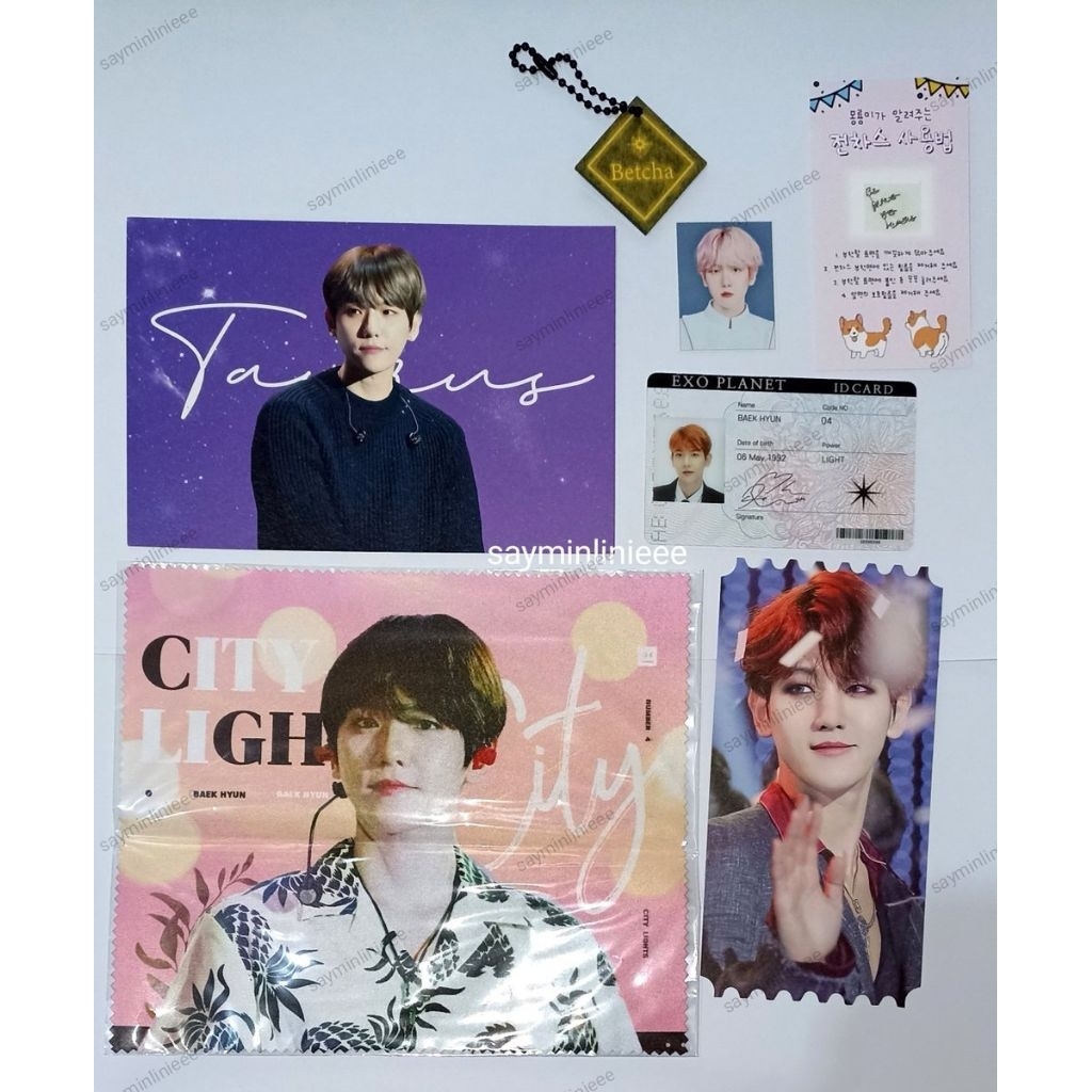 Readystock merch Baekhyun EXO postcard keychain keyring betcha id photo card pc photocard sticker ti
