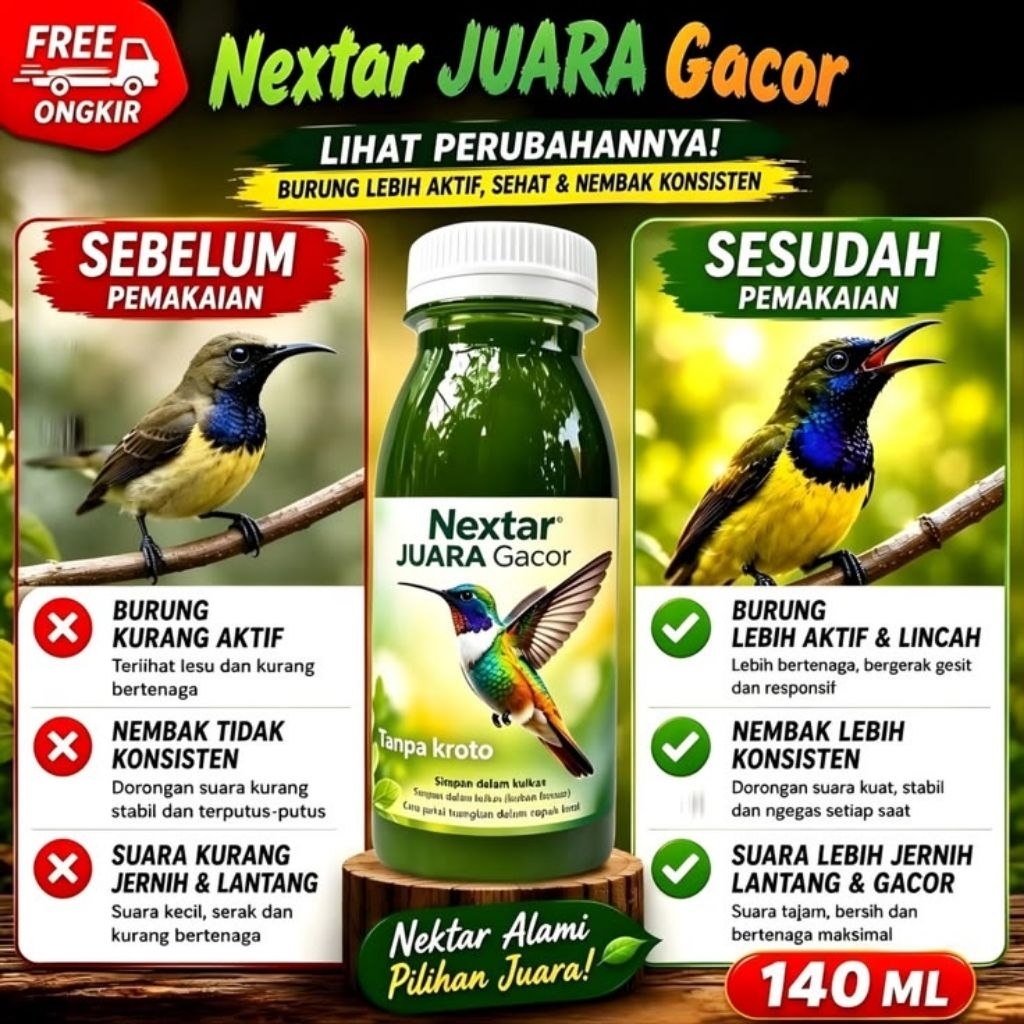 NEXTAR JUARA GACOR Vitamin Burung Anis Merah PenggacorNEXTAR JUARA GACOR Vitamin Burung Cendet Pente