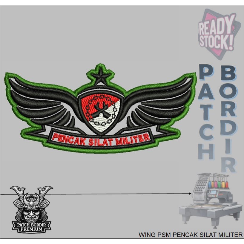 BREVET WING PSM PENCAK SILAT MILITER PDL TNI AD PERKERAS MIKA BORDIR EMBROIDERY - IBP