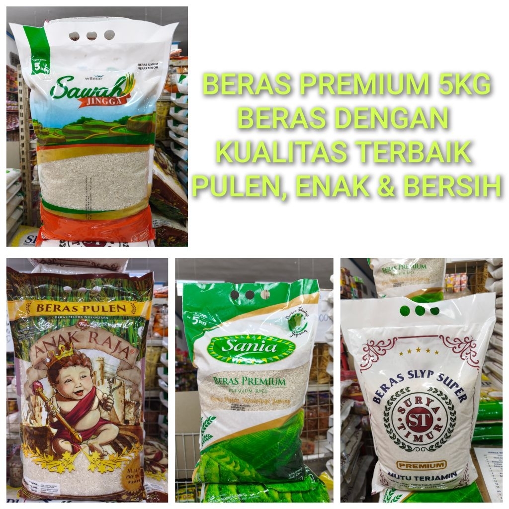 BERAS PREMIUM 5KG ANAK RAJA ST SANIA SAWAH JINGGA