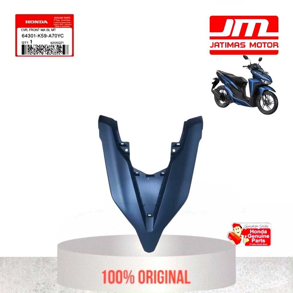 64301-K59-A70YC Cover Front Tameng Lampu Depan Vario 125 150 LED 2018 - 2021 Biru Dof