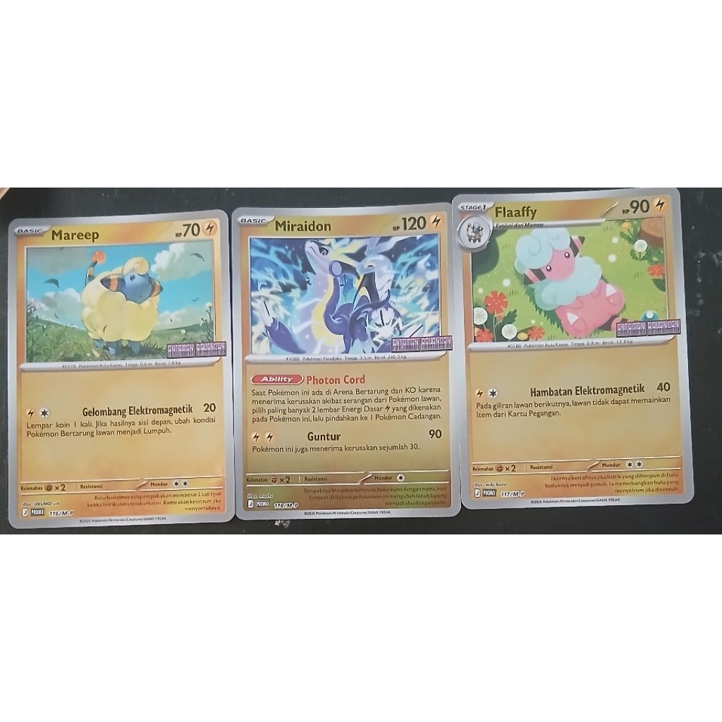Miraidon,Mareep,Flaaffy Promo Card Ancaman Bayangan