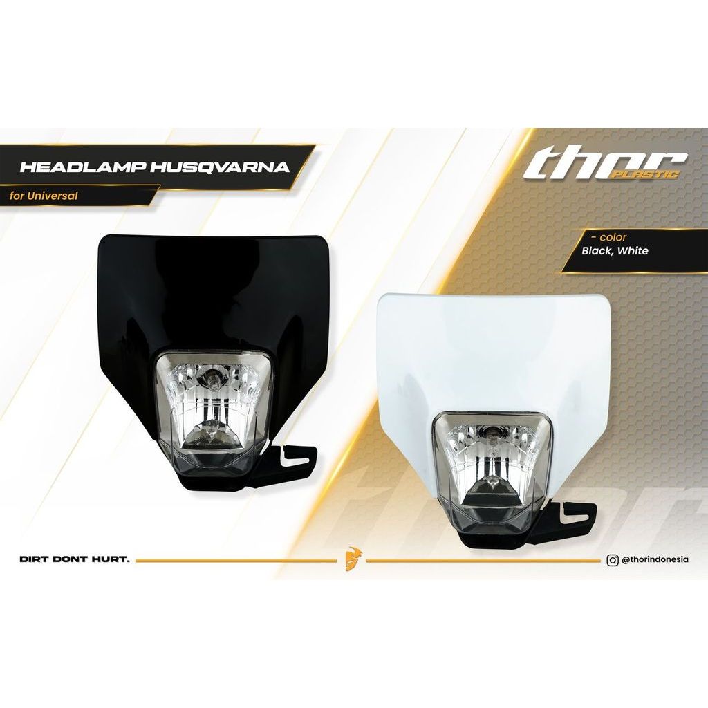 HEADLAMP HUSQVARNA + Karet Pengunci | Lampu Depan Motor Trail Lengkap