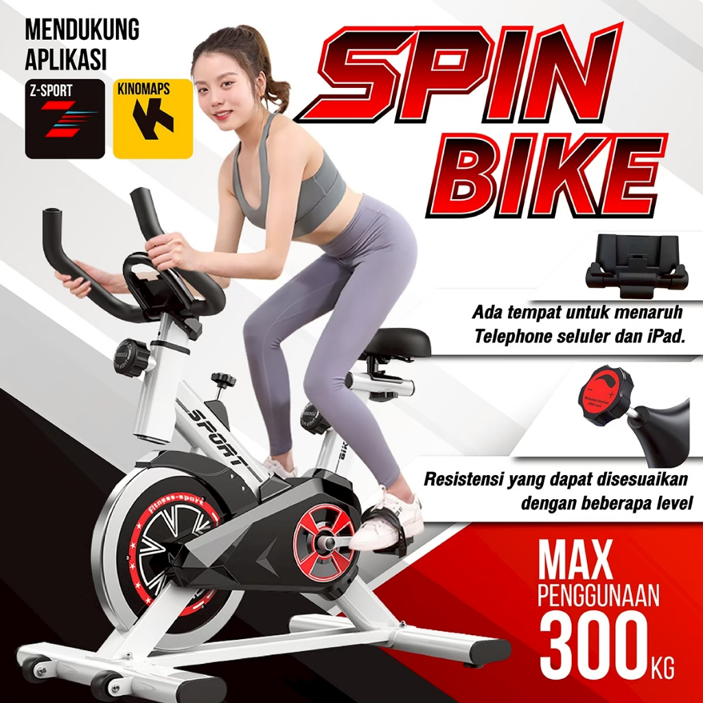 SR25 - HTD Sport SEPEDA STATIS KUALITAS GYM ALAT OLAH RAGA RUMAHAN SPIN BIKE ELITE/S290/S303/S500