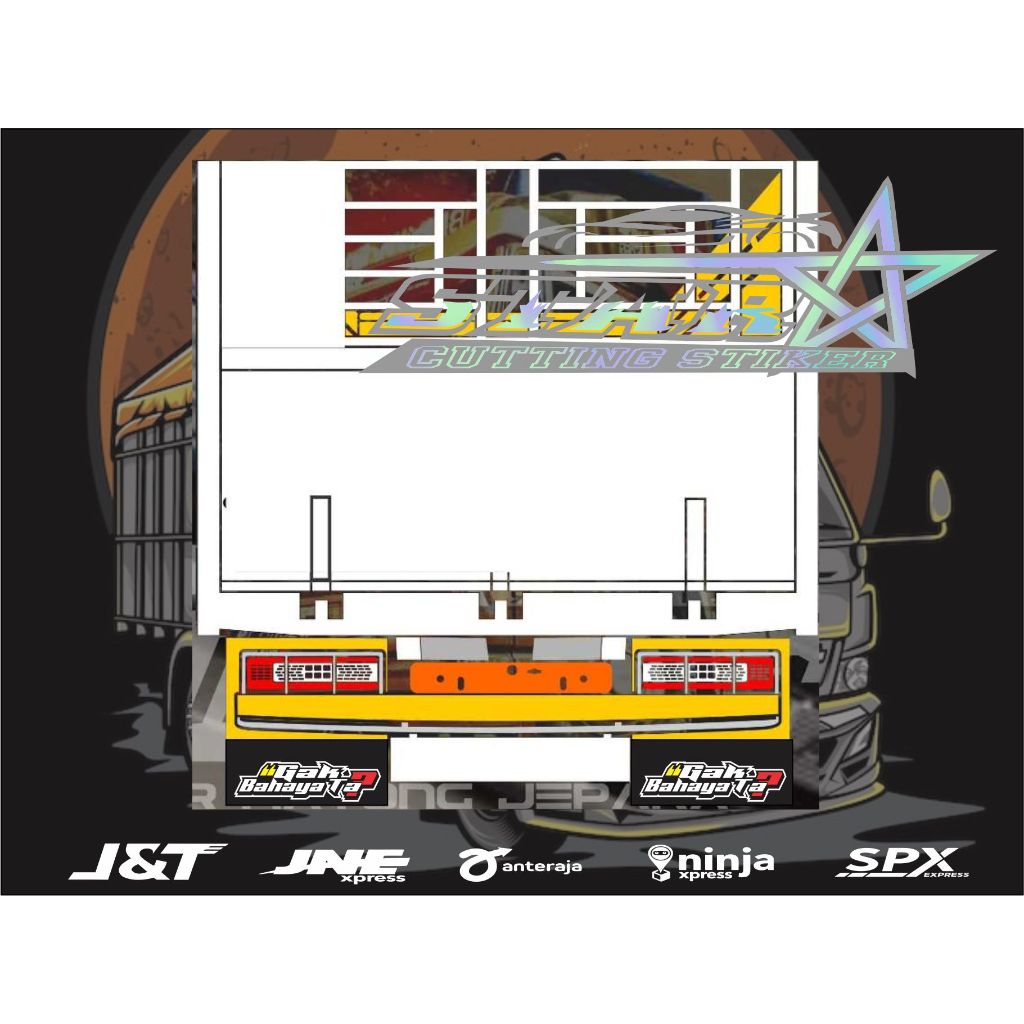 CUTTING STIKER KEPET TRUK/KEPET DUMTRUK/MUD GUARD TRUK/FARIASI TRUK/KEPET PENAHAN LUMPUR GAK BAHAYA 